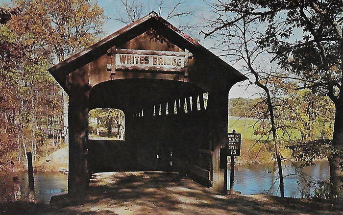 Whites Covered Bridge - Old Postcard (newer photo)